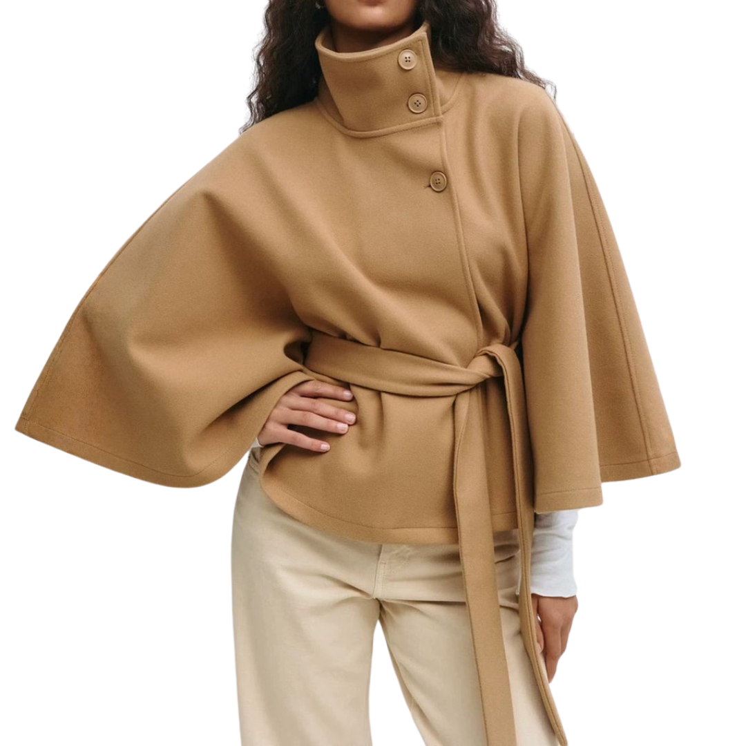 WULFRIC™ – Structured Cape-Style Belted Coat