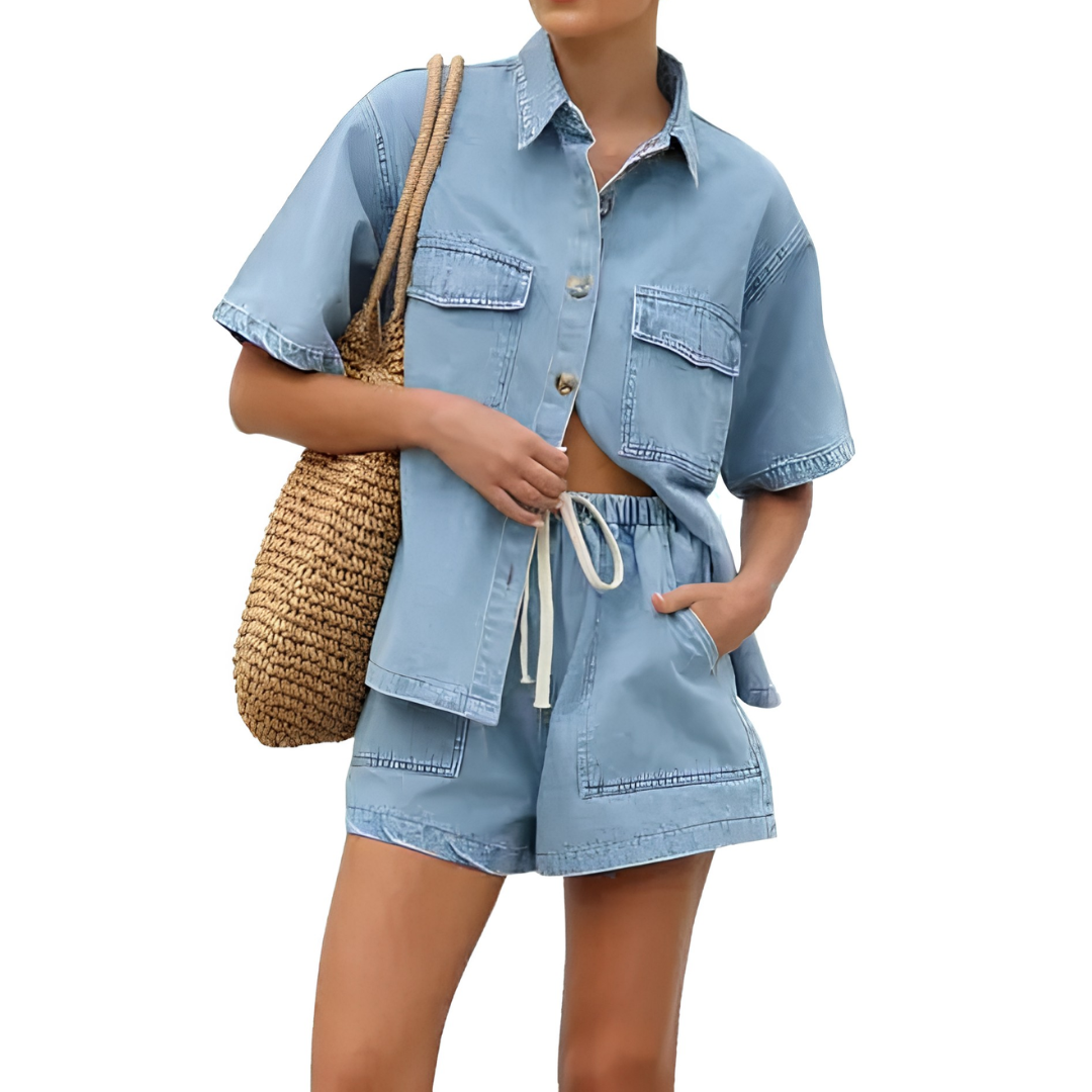 DOTTIE™ – Relaxed Vintage Denim Two-Piece Set