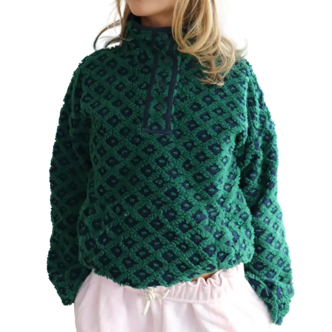 INGRID™ – Cozy Plaid Sherpa Pullover Sweatshirt