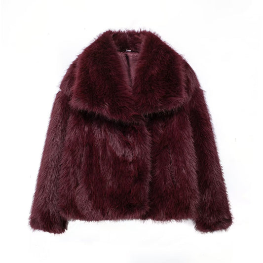 Brit & Boho™ I Lindsay Short Faux Fur Coat