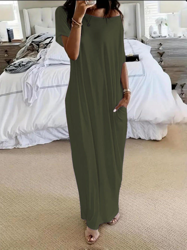 Oversized Asymmetric Off-Shoulder Casual Dress