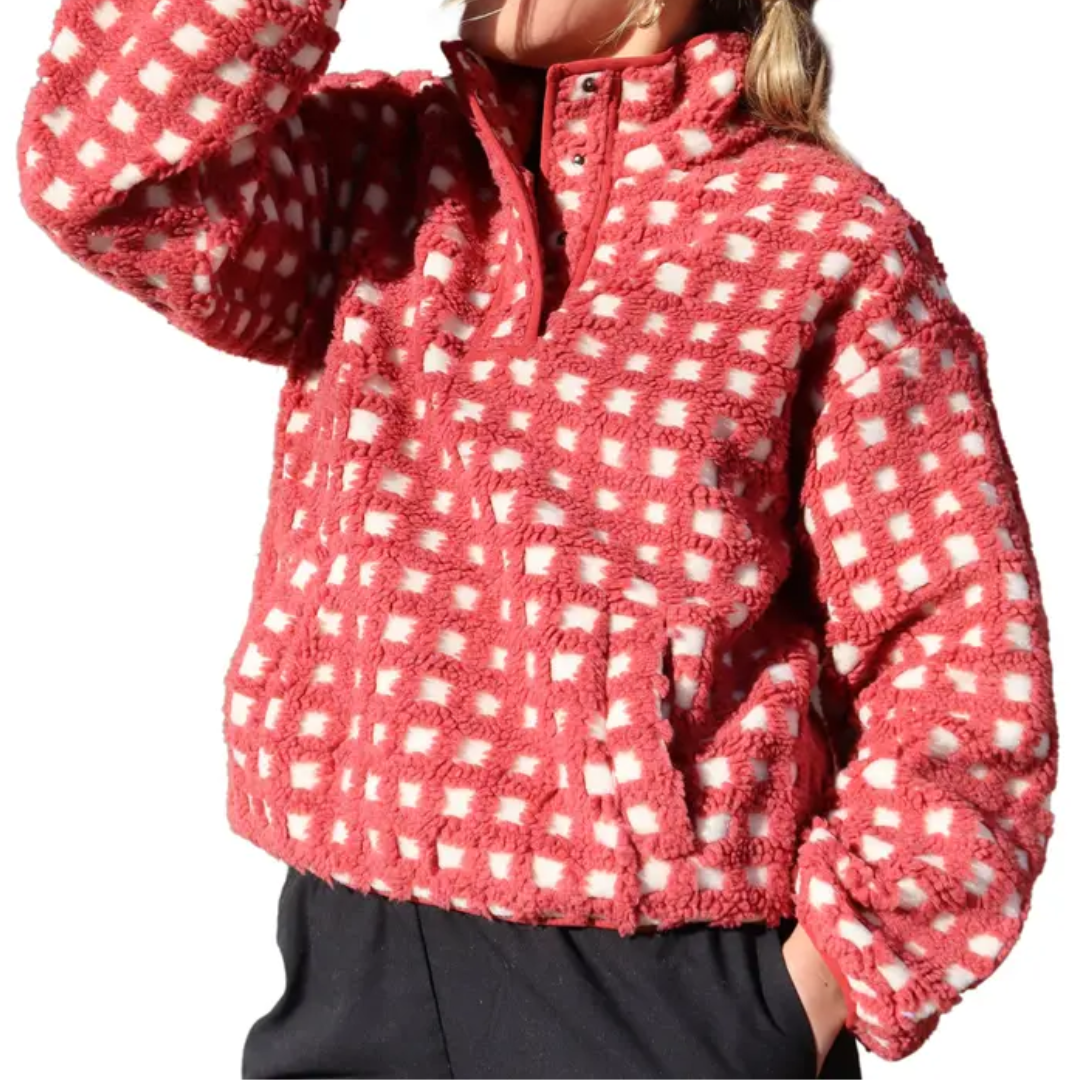 INGRID™ – Cozy Plaid Sherpa Pullover Sweatshirt
