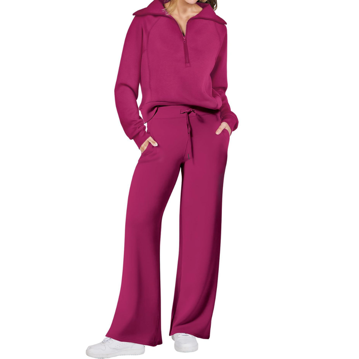 RANDI™ – Cozy Zip-Up Wide Leg Sweatsuit Set