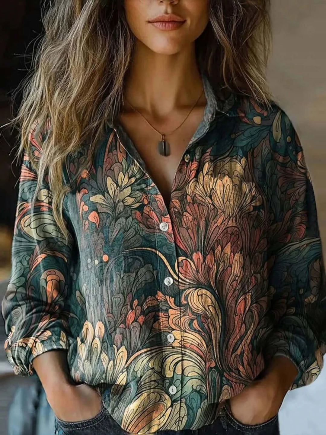 Martha™️ Button-Up Blouse: