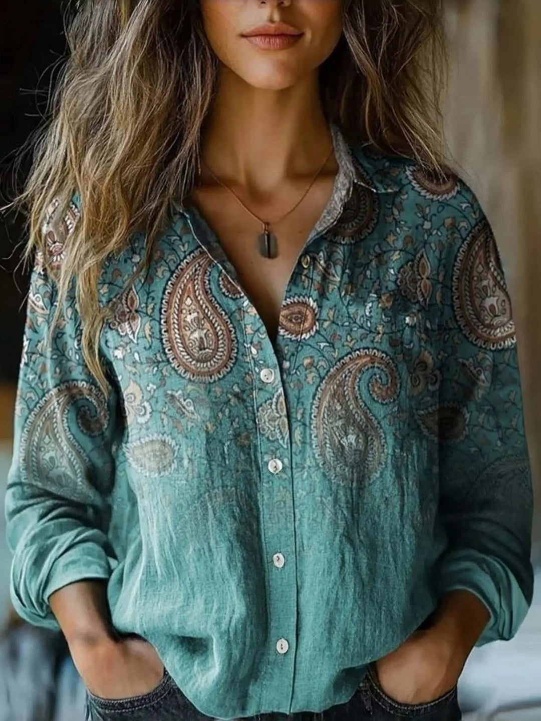 Martha™️ Button-Up Blouse: