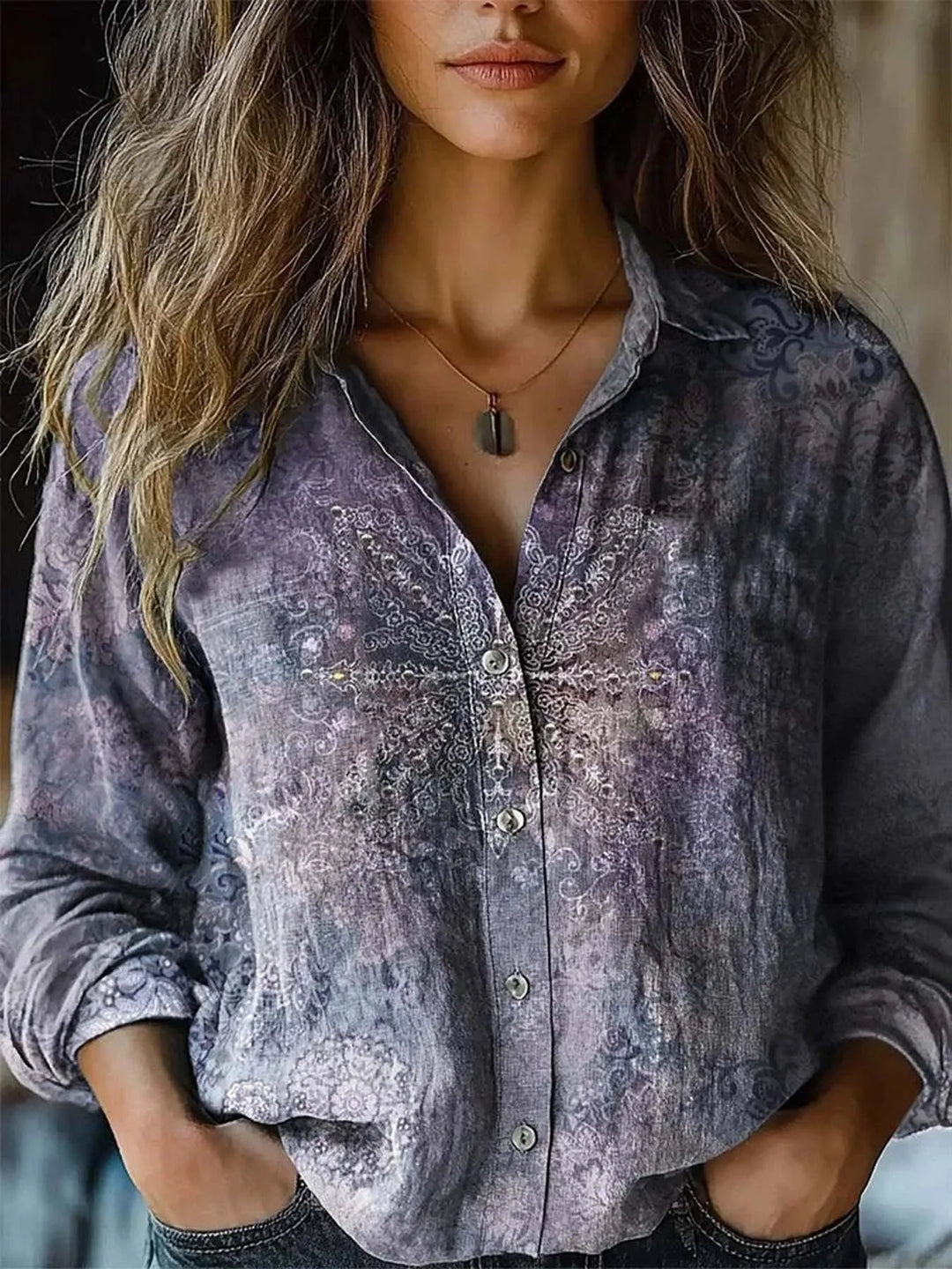 Martha™️ Button-Up Blouse: