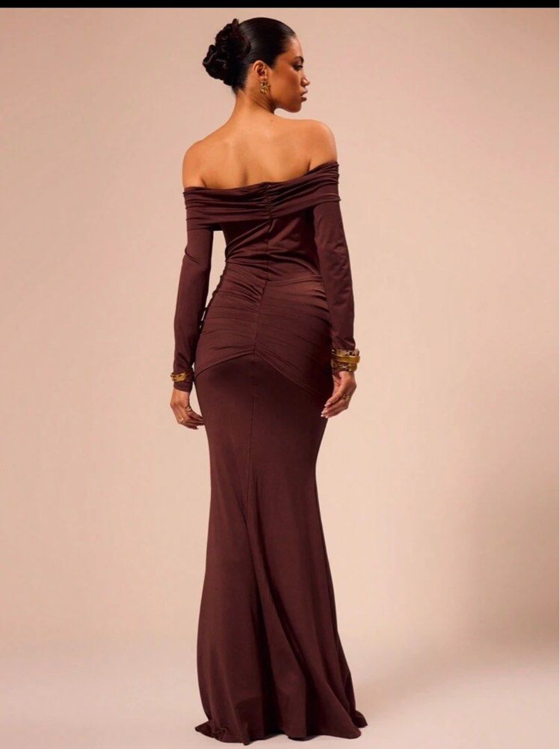 Brit & Boho™ I Eunice Off Shoulder Long Sleeve Wrap Maxi Brit & Boho | Fashion & Boutique