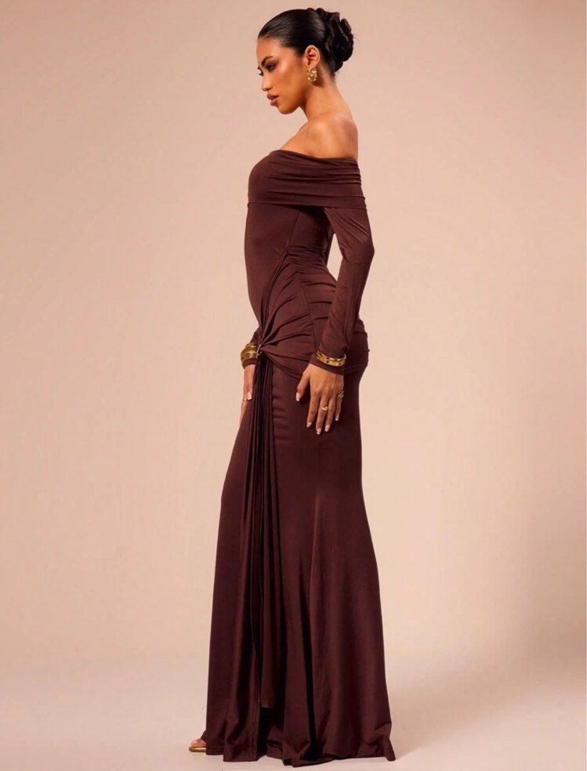Brit & Boho™ I Eunice Off Shoulder Long Sleeve Wrap Maxi Brit & Boho | Fashion & Boutique