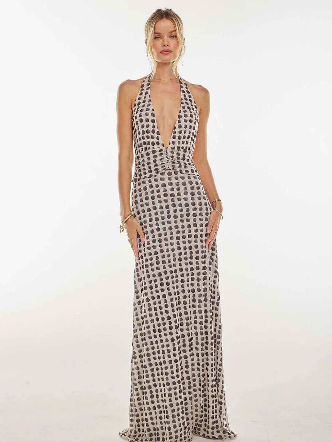 Camoni Polka Dot Diary Maxi Dress
