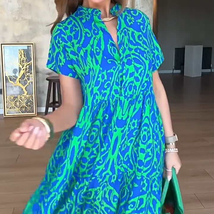 Women's Casual Print A-Line Long Dress