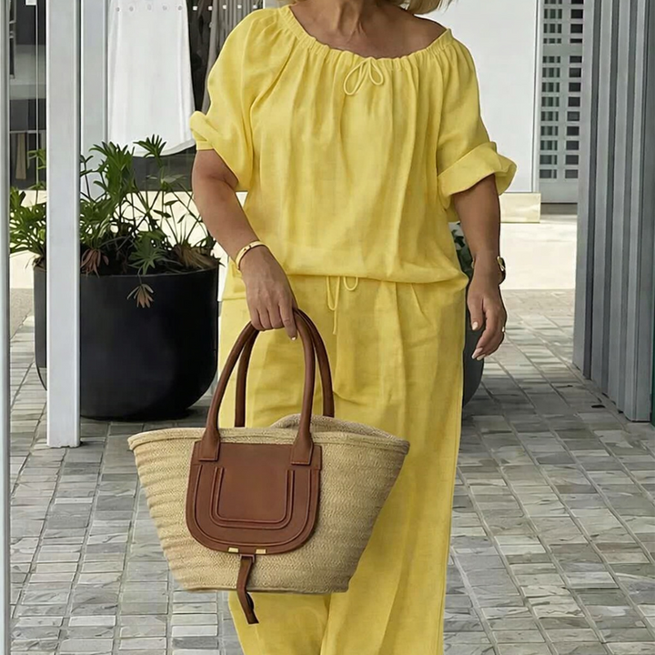 Women's Drawstring Top & Pants 2-Piece Set – Relaxed Fit, Comfortable & Perfect for Lounging or Everyday Style 🌸