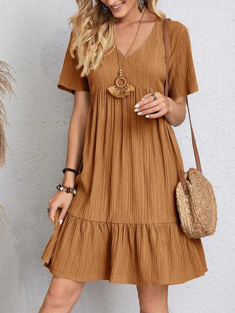 Brit & Boho™️ | Isabella | Flowing V-Neck Dress ik