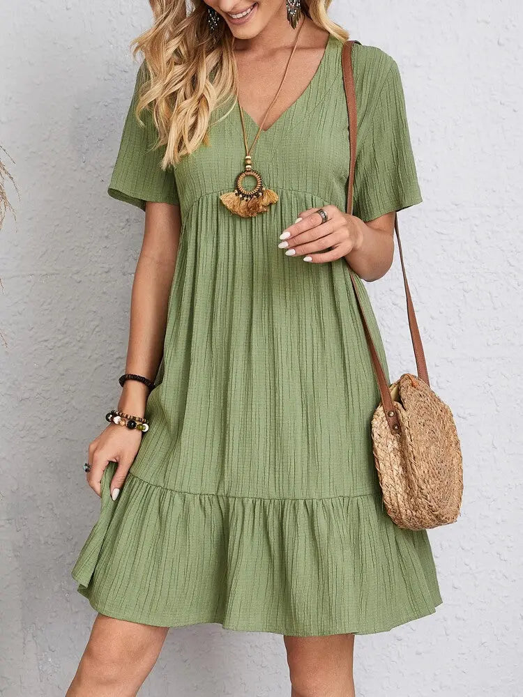 Brit & Boho™️ | Isabella | Flowing V-Neck Dress ik