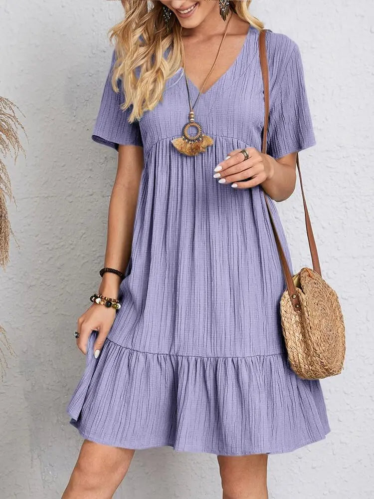 Brit & Boho™️ | Isabella | Flowing V-Neck Dress ik