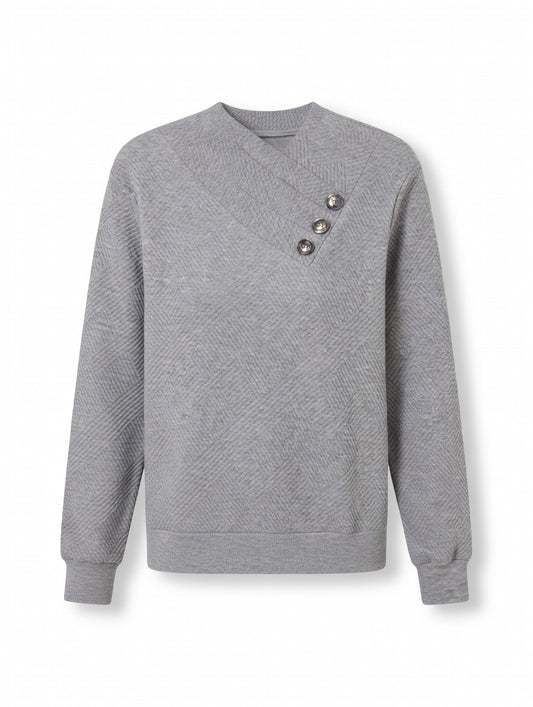 Brit & Boho™ I Asymmetrical Neck Long Sleeve Blouse