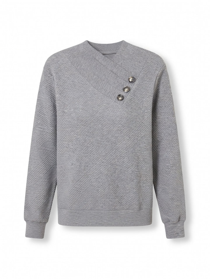 Brit & Boho™ I Asymmetrical Neck Long Sleeve Blouse